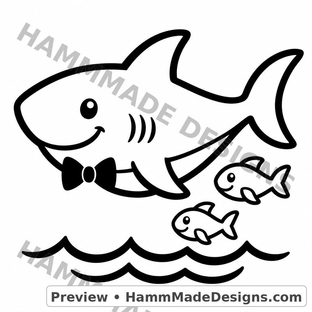 Friendly Shark Dad Fish SVG