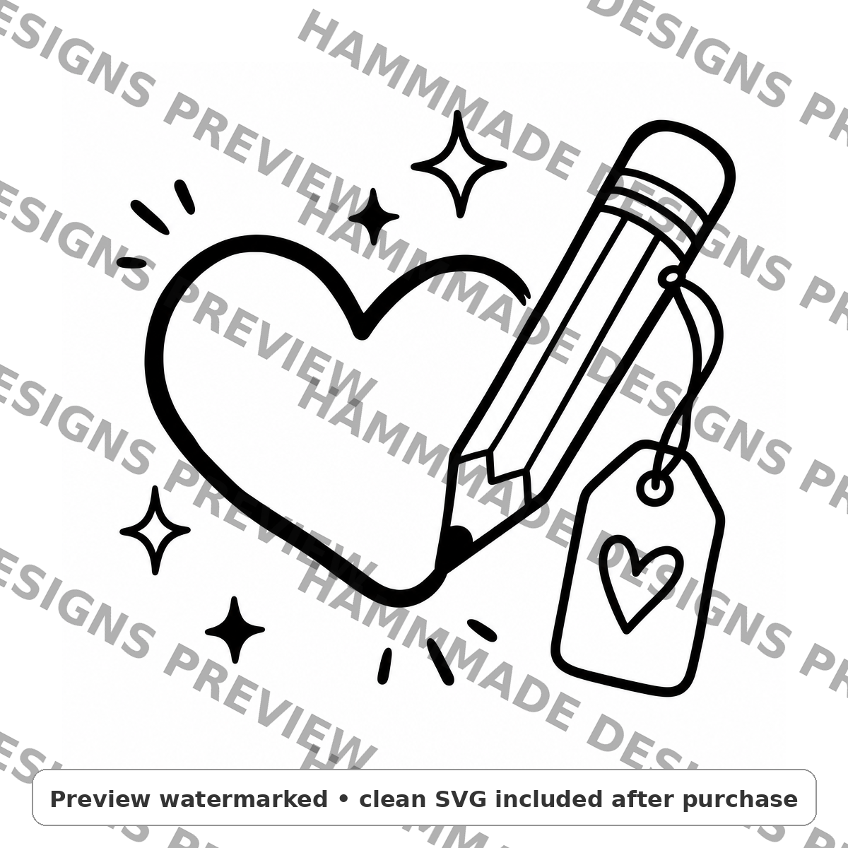 Handmade Heart Sparkle SVG